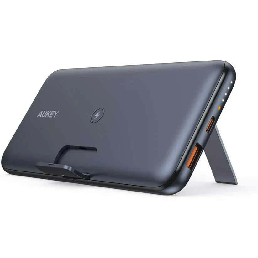 AUKEY Foldable Stand & Wireless Charging 10K mAh BLK