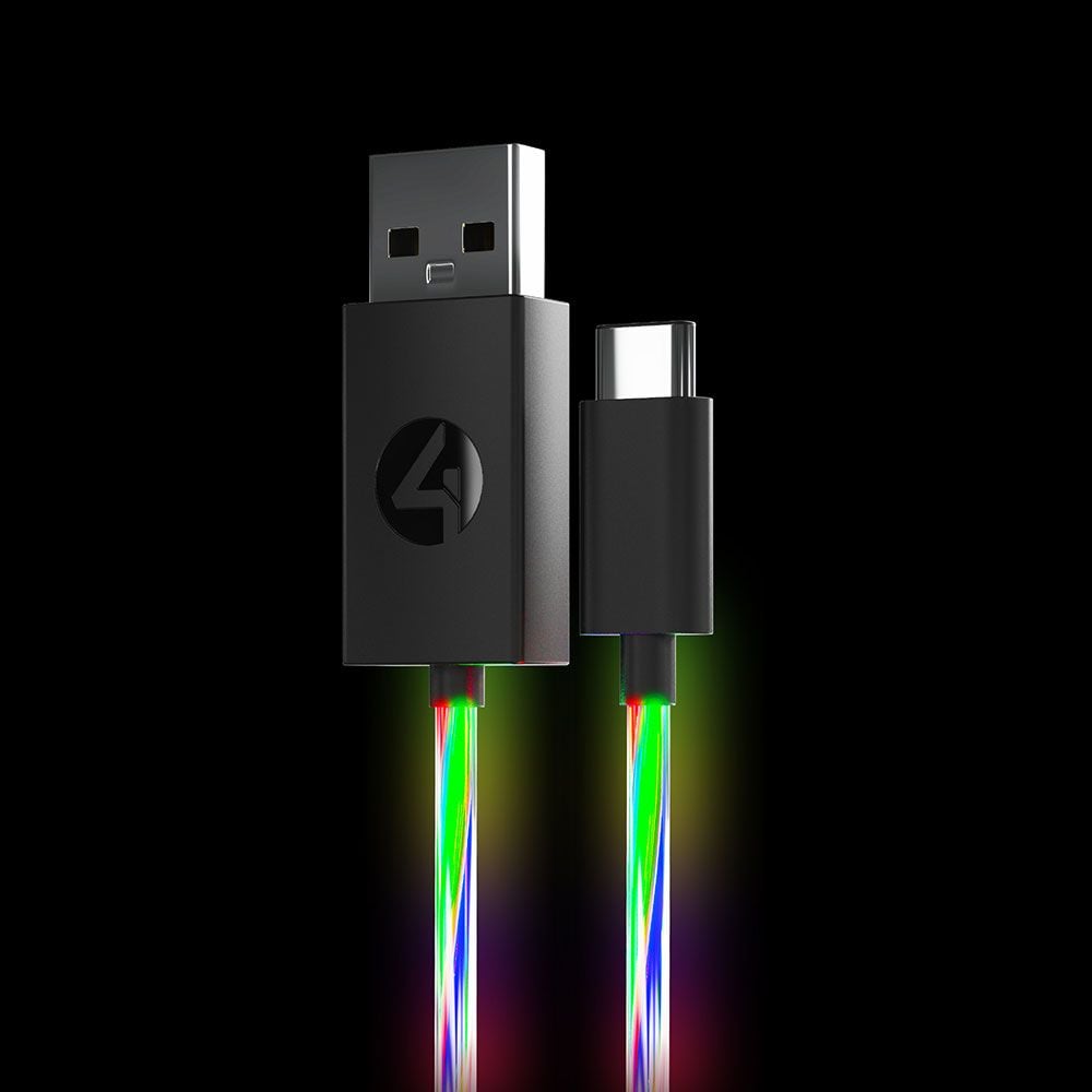 4Gamers Light Up Charging Cables Multiformat – 2m Twin Pack