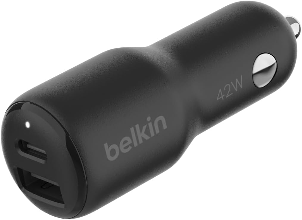 BELKIN - CAR CHARGER - 42W - 1 USBC(30W) 1 USBA(12W) - BLACK