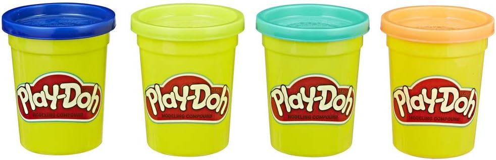 Play-Doh Wild Non-Toxic Colors, Multicolor, Pack of 4