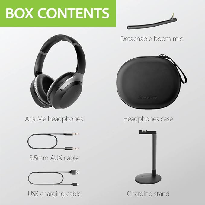 Avantree AS90TA Aria Me, ANC Over-Ear Headphones with chargi