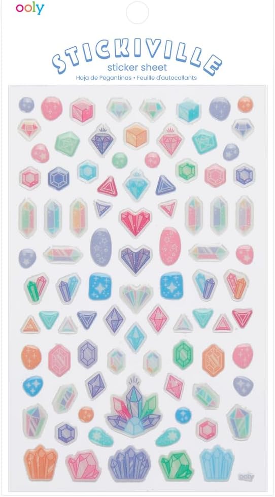 Ooly Stickiville Stickers: Glitter Gem Standard 1 Sheet