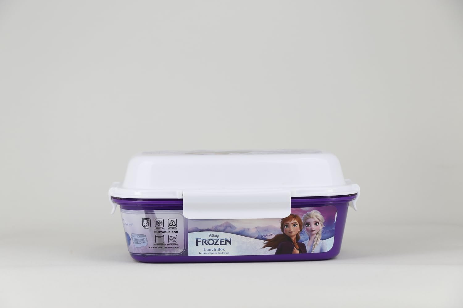Disney - Frozen Lunch Box With 4 Clip Closures  & 4 Trays