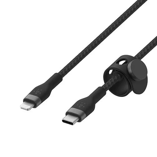 BELKIN - CABLE - LTG TO C - BRAIDED SILICONE - 3M - BLACK