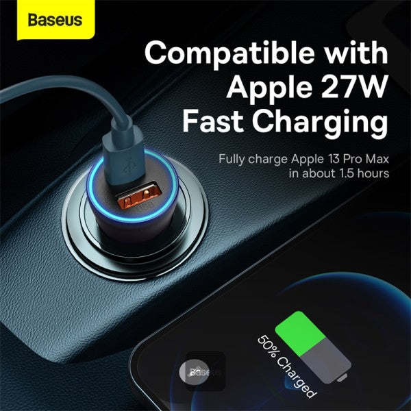 Baseus Golden Contactor Max Dual Car Charger U+C 60W GRY