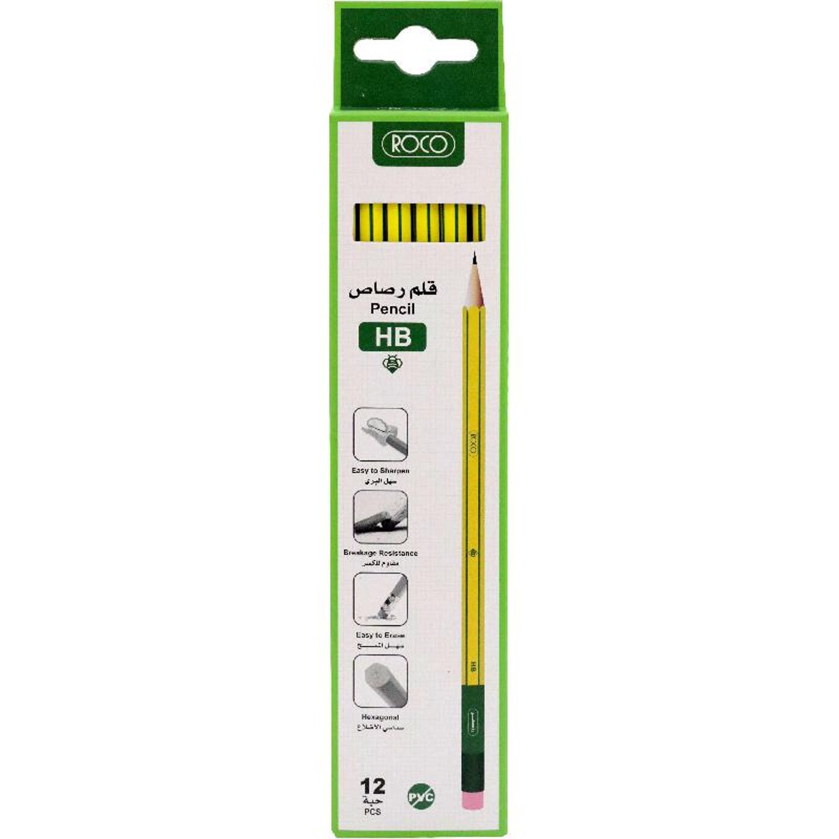 Roco Premium Hexagonal Yellow Barrel Pencil Hb Standard 12