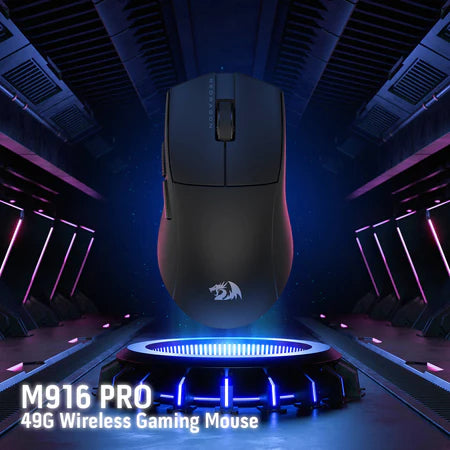 Redragon M916 PRO 3-Mode Wireless Gaming Mouse, Hype-Speed 4K Polling Rate, 49G Ultra-Light 26K DPI Gamer Mouse w/Ergonomic Natural Grip Build, Redefinable.Black