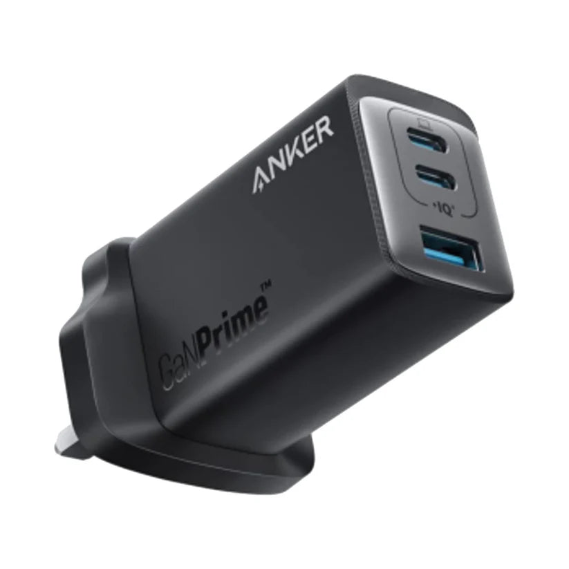 شاحن أنكر GaNPrime 65W 3 منافذ 2 USB-C و 1 USB-A - أسود