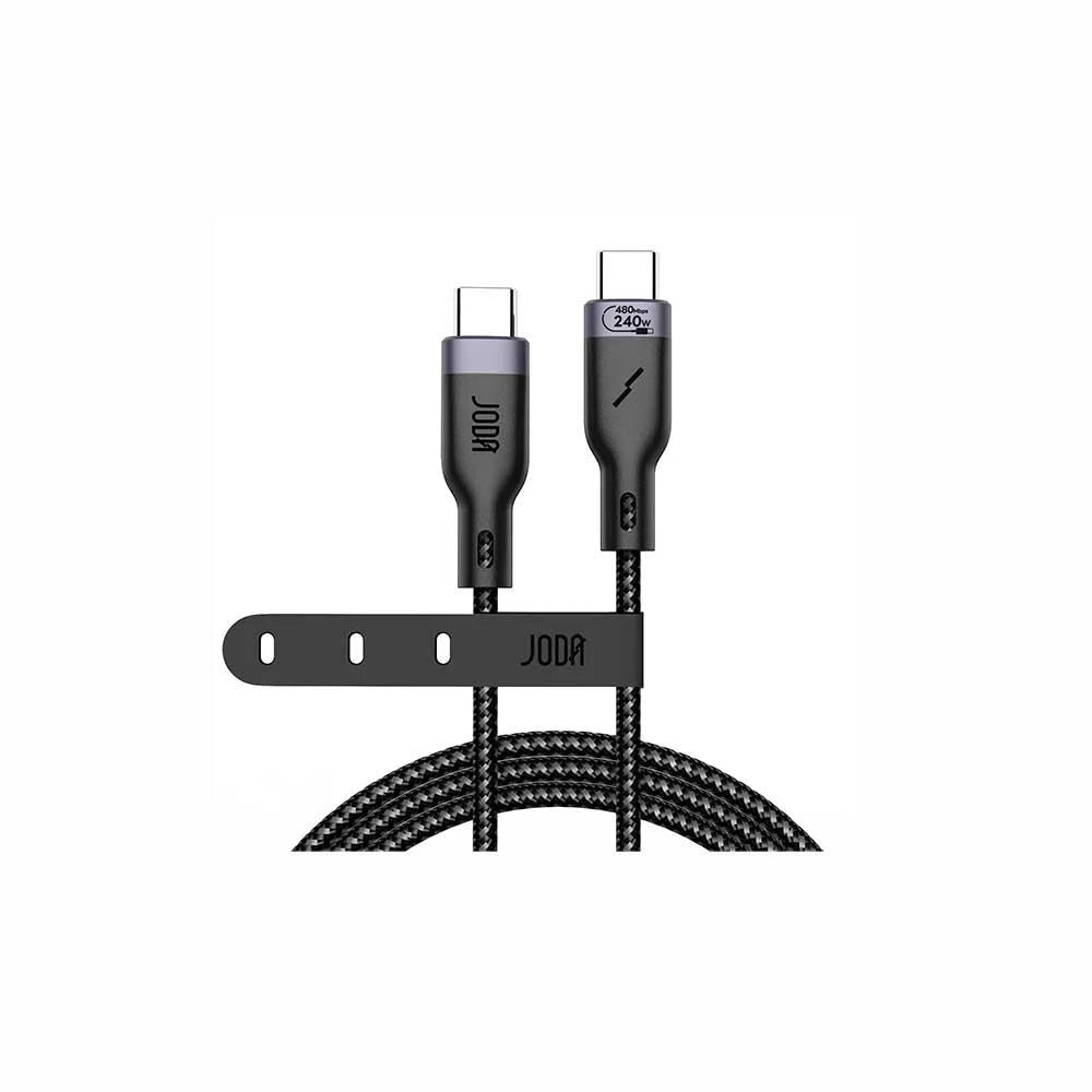 JODA 240W C to C 1m Nylon Braided Cable Black