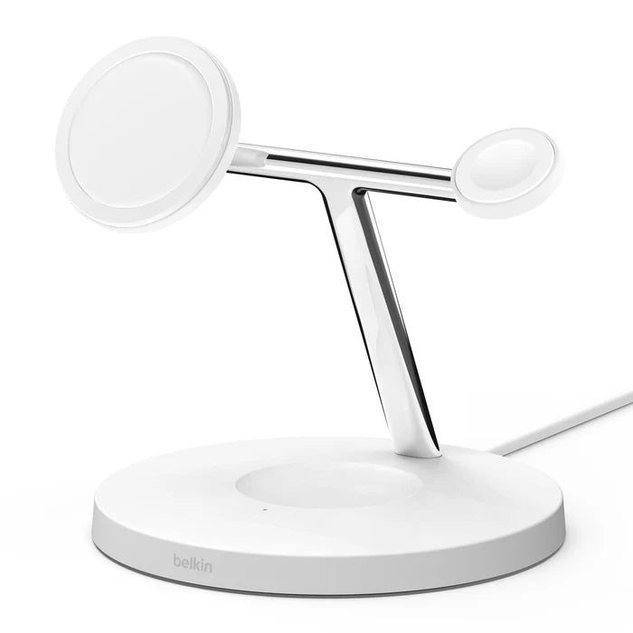 BELKIN BOOSTCHARGE PRO 3IN1 W.CHARGER OFFCL MAGSAFE 15W WHT