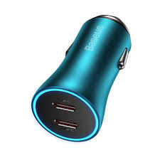 Baseus Golden Contactor Pro Dual Car Charger C+C 40W Blue