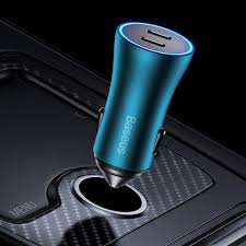 Baseus Golden Contactor Pro Dual Car Charger C+C 40W Blue