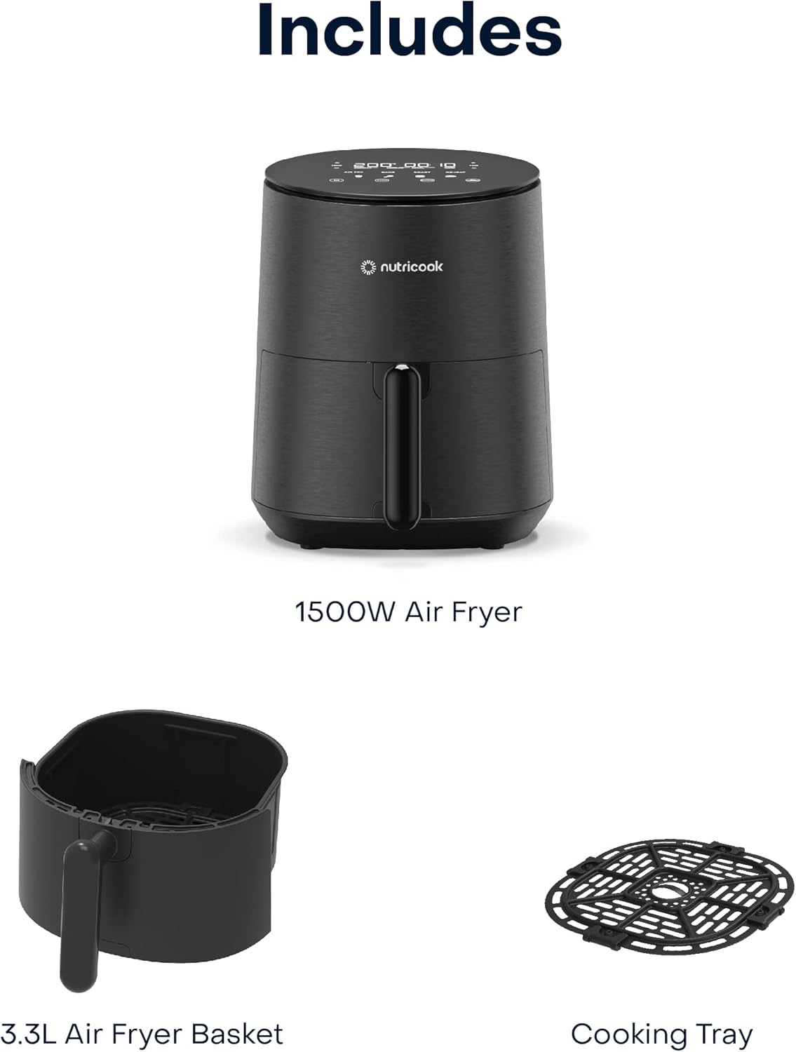 Nutricook Air Fryer 3.3L 4 Programs Mat Black NC-AFM033K
