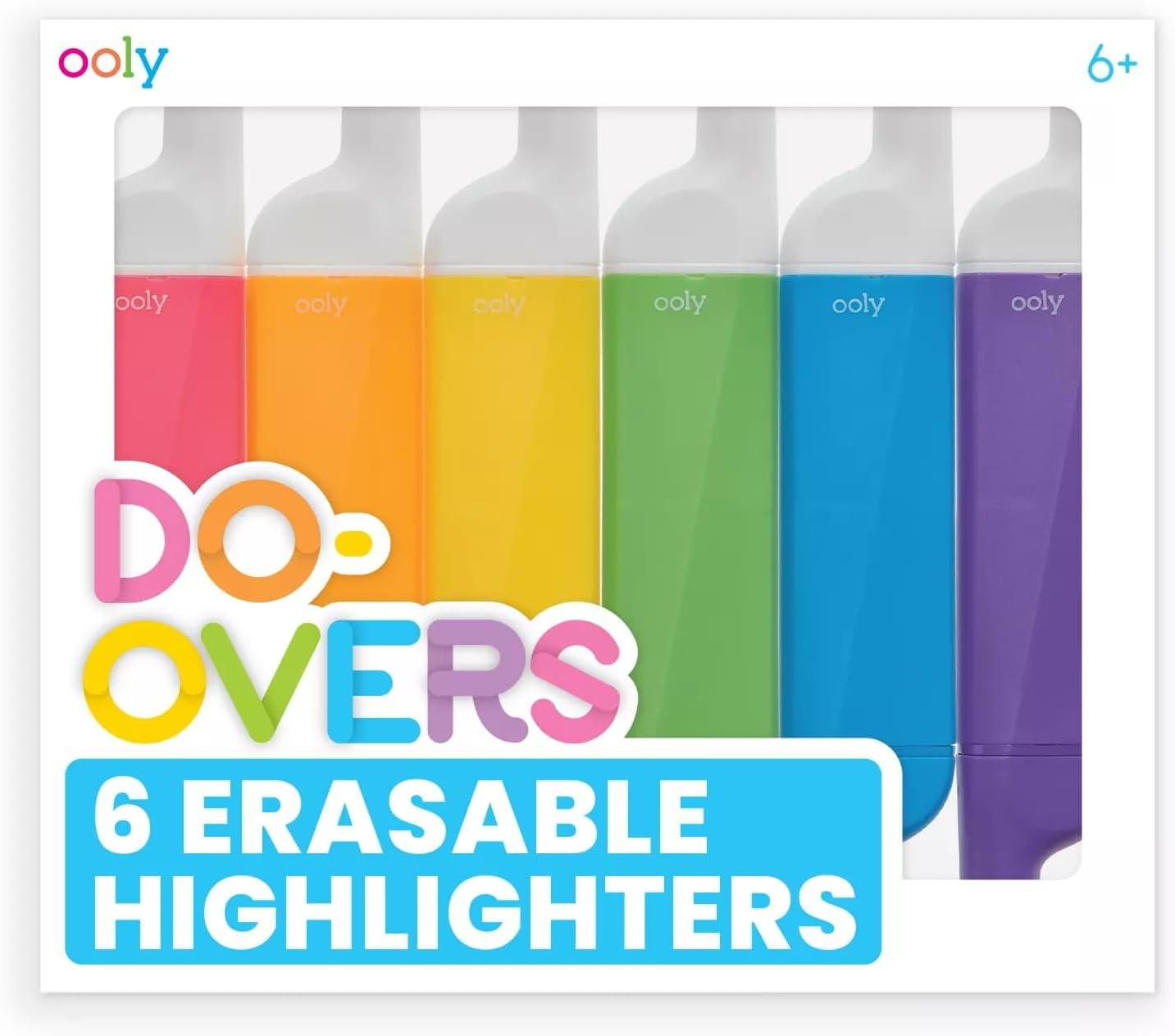 Ooly Do Overs Erasable Highlighters Set Of 6