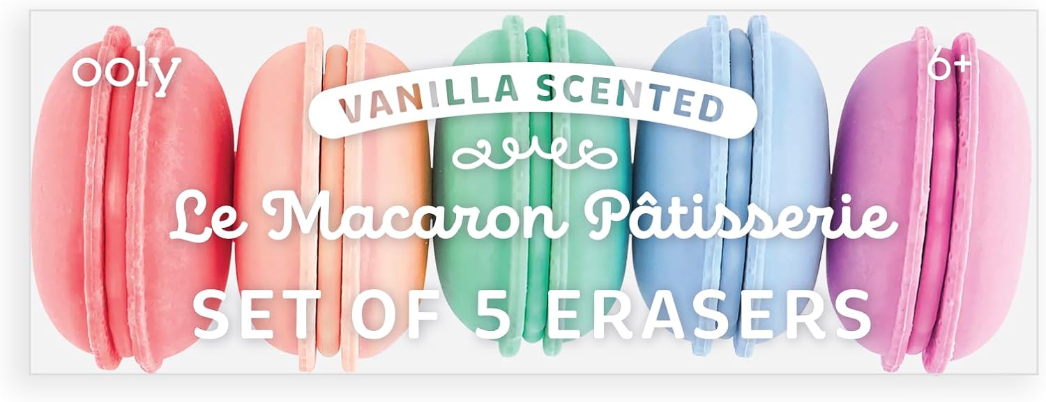 Ooly Le Macaron Patisserie Scented Erasers Set Of 5