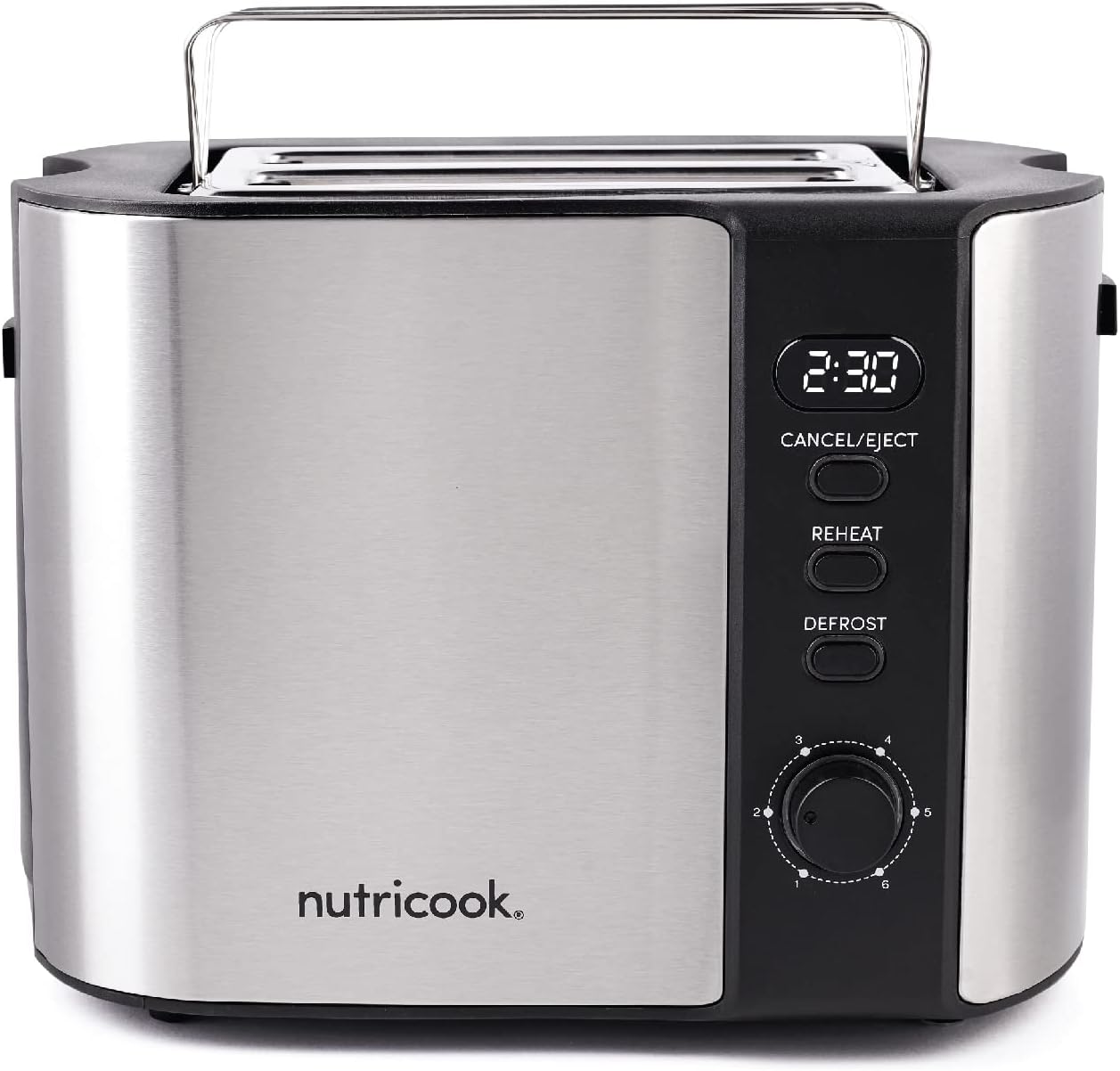 Nutricook 2 Slice Toaster Steel & Black NC-T102S