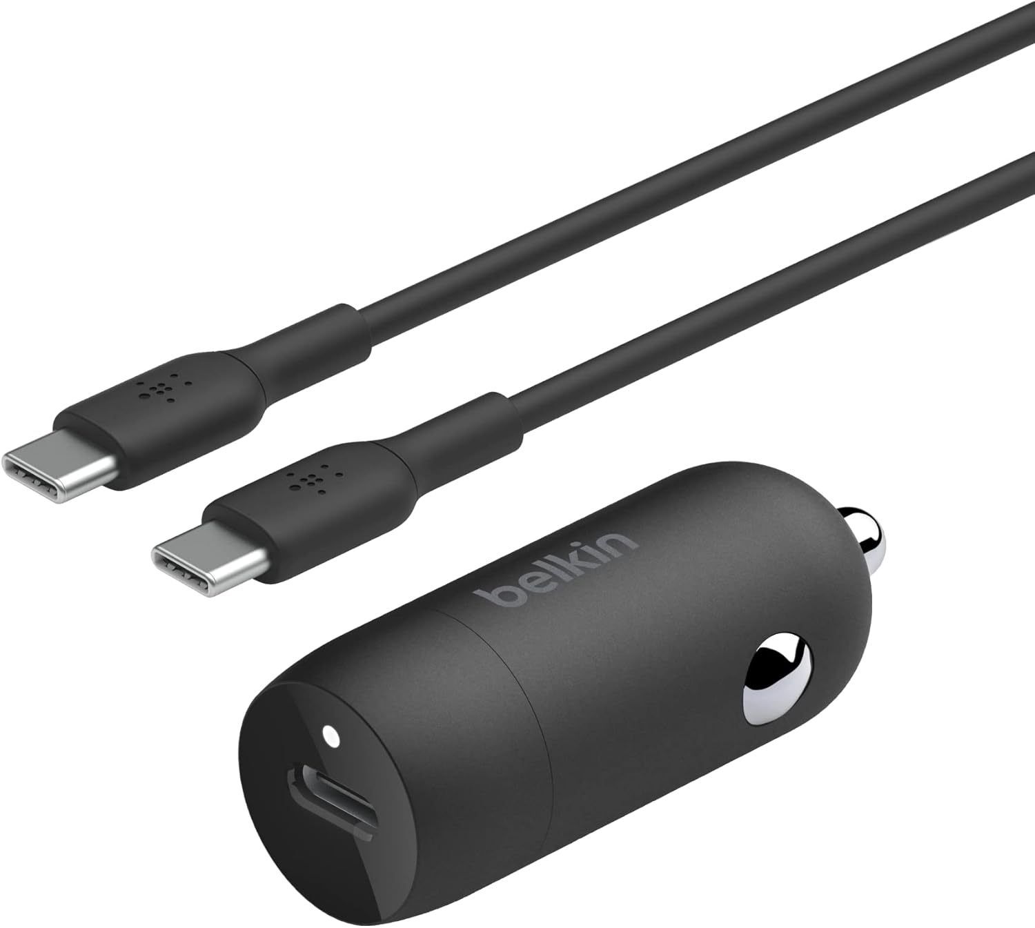 بيلكين - شاحن سيارة 30W USB-C إلى USB-C مع كابل 1م مرفق - أسود