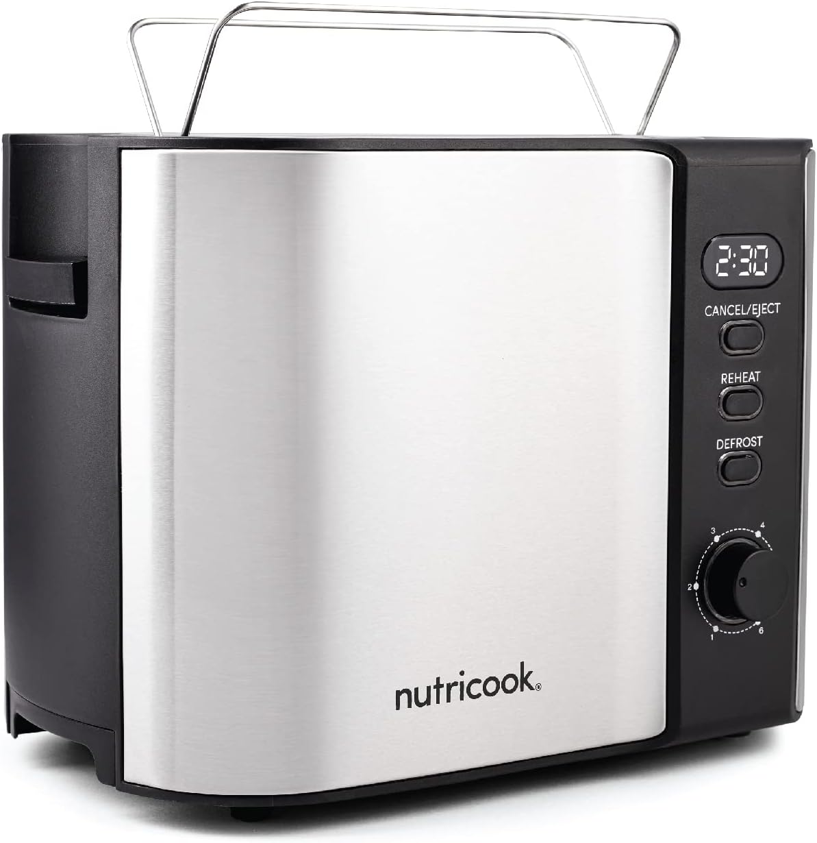 Nutricook 2 Slice Toaster Steel & Black NC-T102S