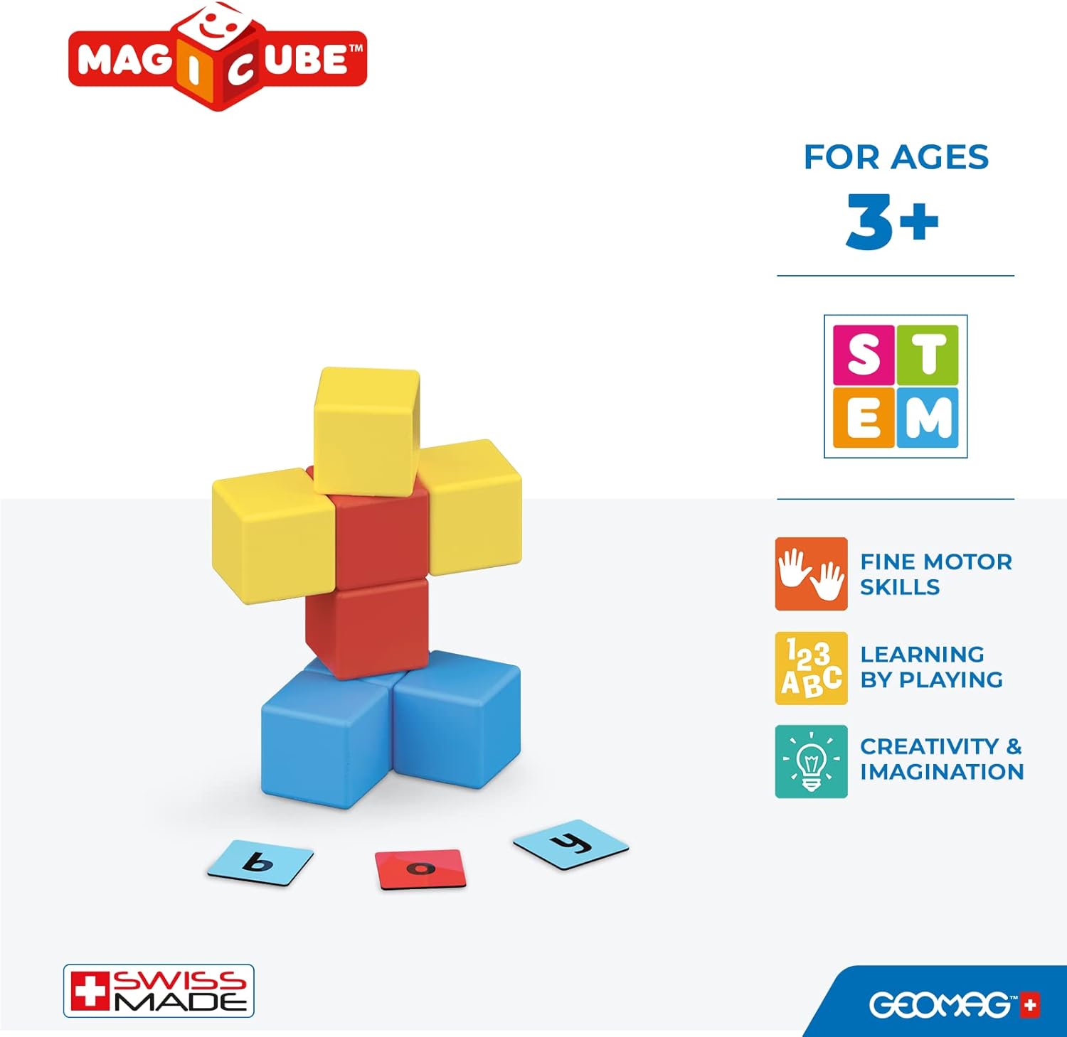 Geomag Magicube Word Building Recycled Clips 55 Pcs
