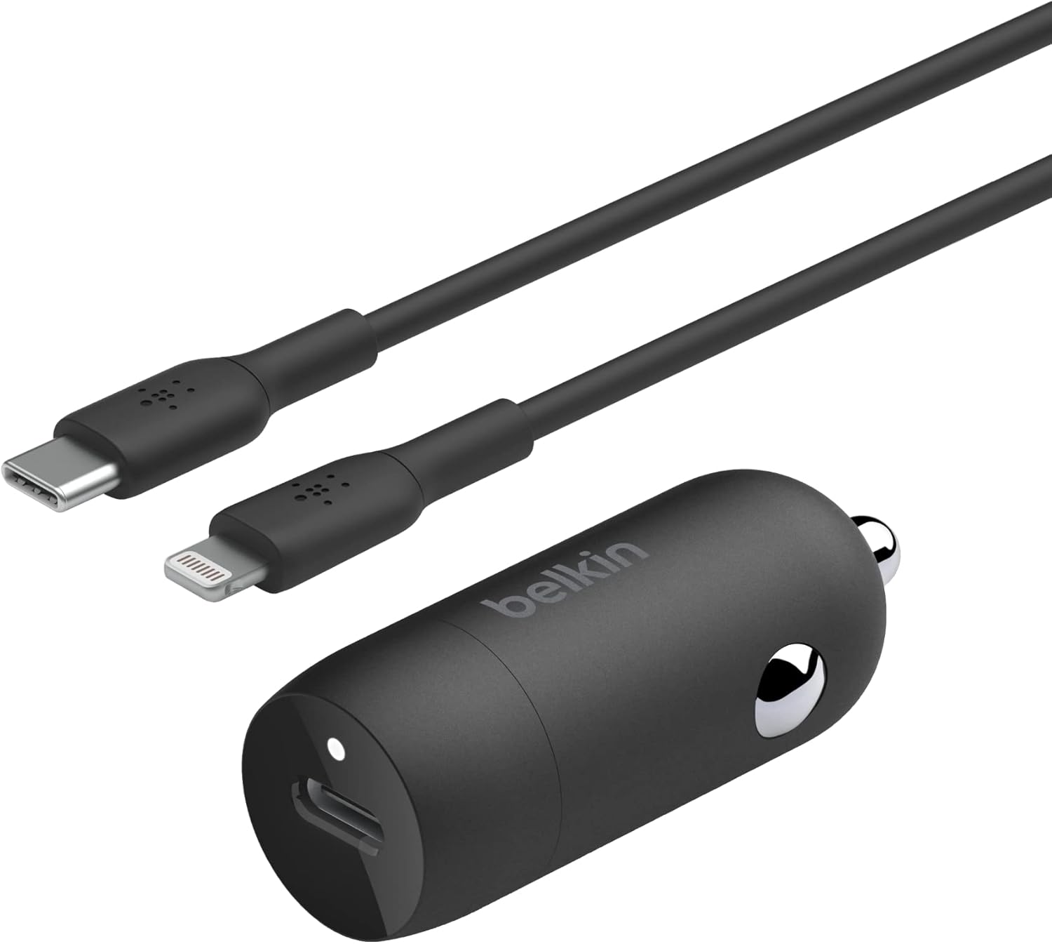 بيلكين - شاحن سيارة 30W USB-C مع كابل LTG إلى USB-C 1م مرفق - أسود