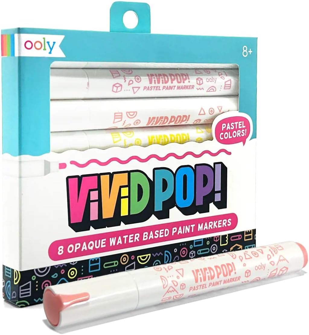 Ooly Vivid Pop Water Based Paint Markers: Pastel Set Of 8