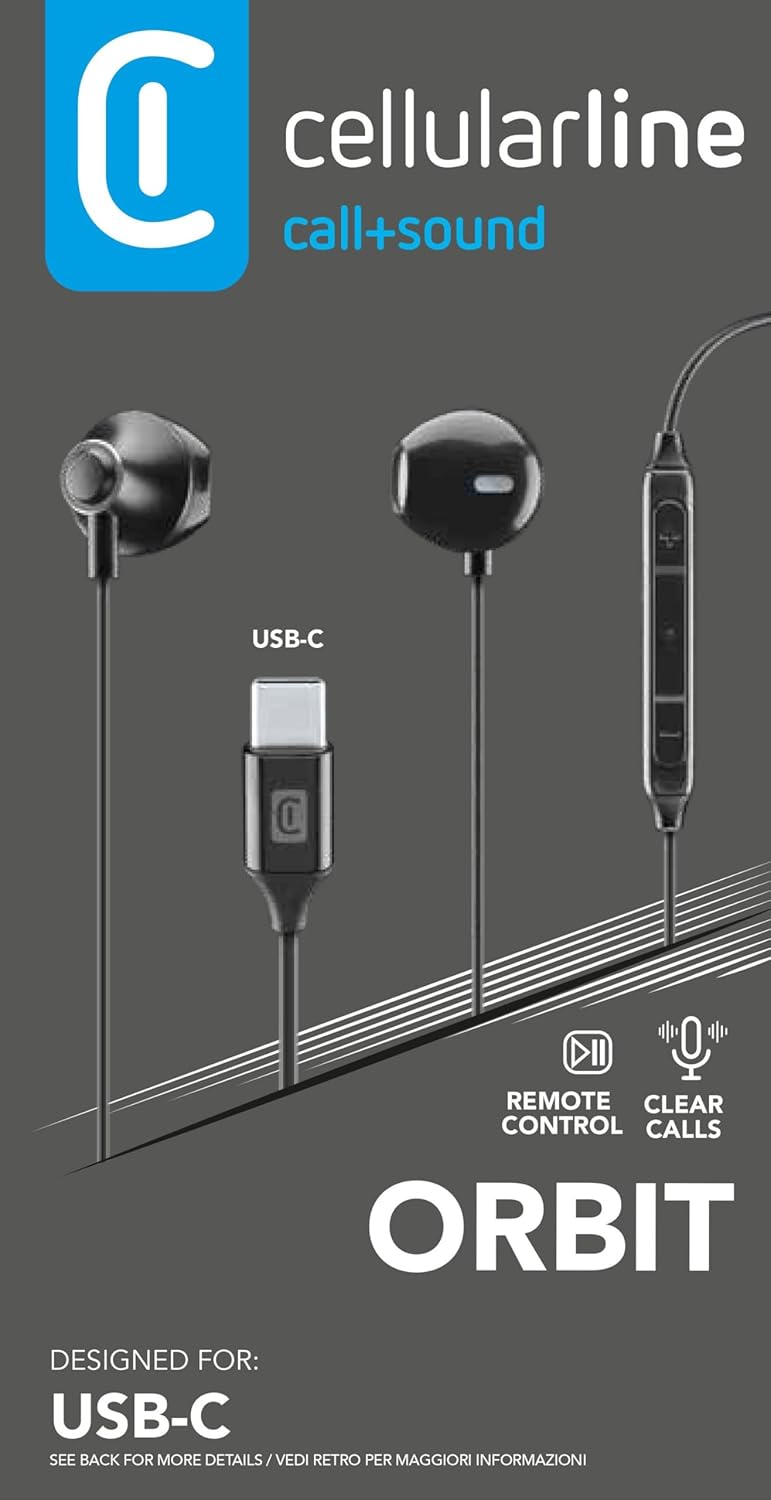 Cellularline Type-C Earphones Capsule Black