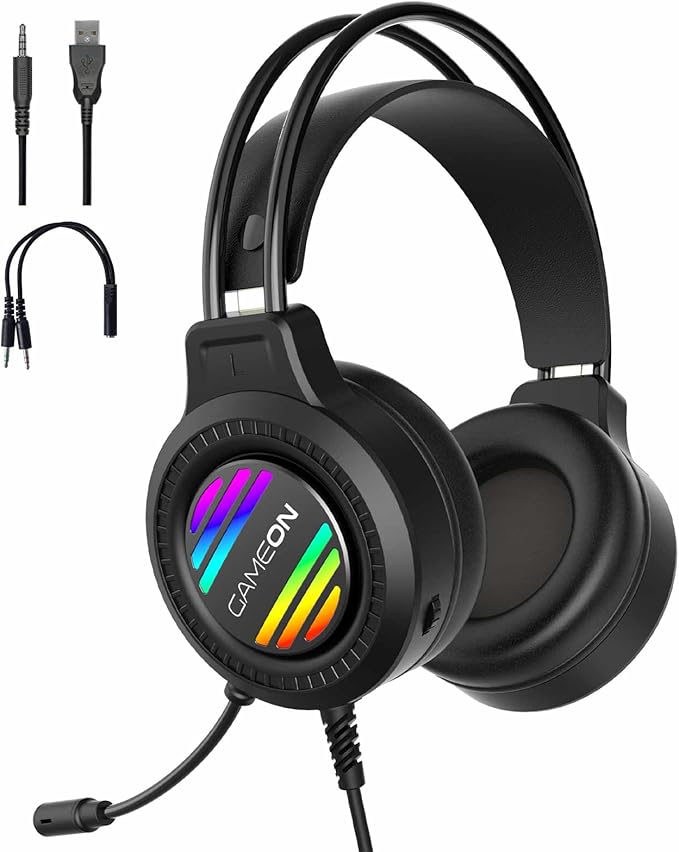 سماعة الألعاب GAMEON GOT100 Ravenstrike بتقنية RGB - سوداء