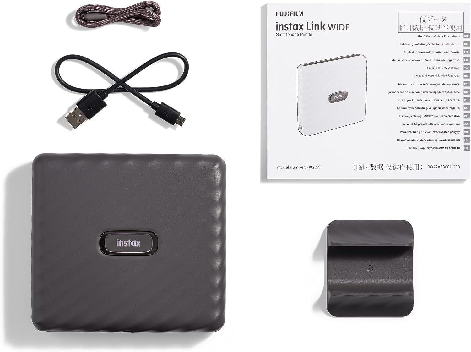 Instax Link Wide Smartphone Printer (Mocha Gray)+ Film Pack