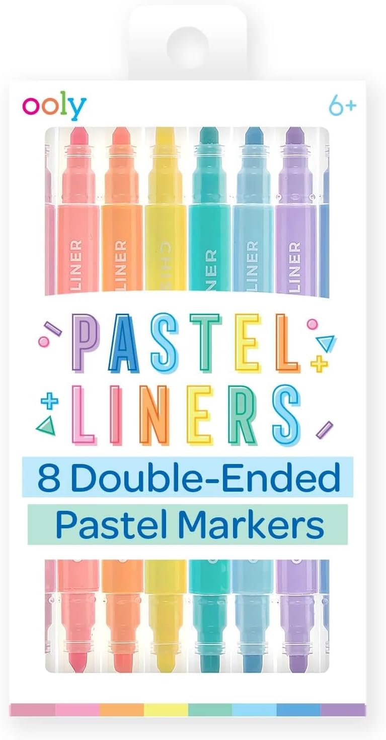 Ooly Pastel Liners Double Ended Markers Set Of 8
