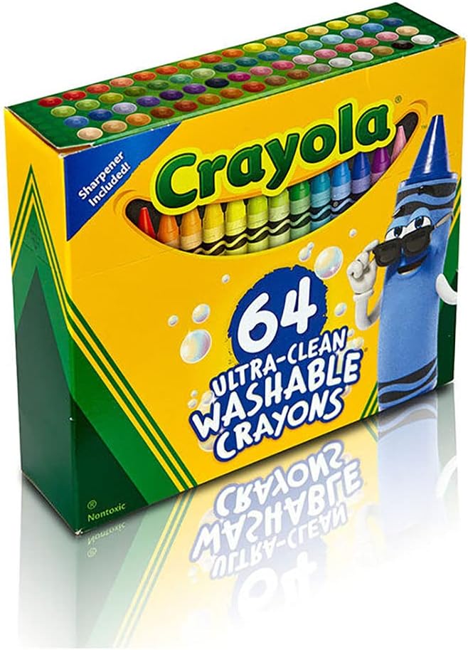 Crayola 64-Piece Regular Size Ultra-Clean Washable Crayon Set