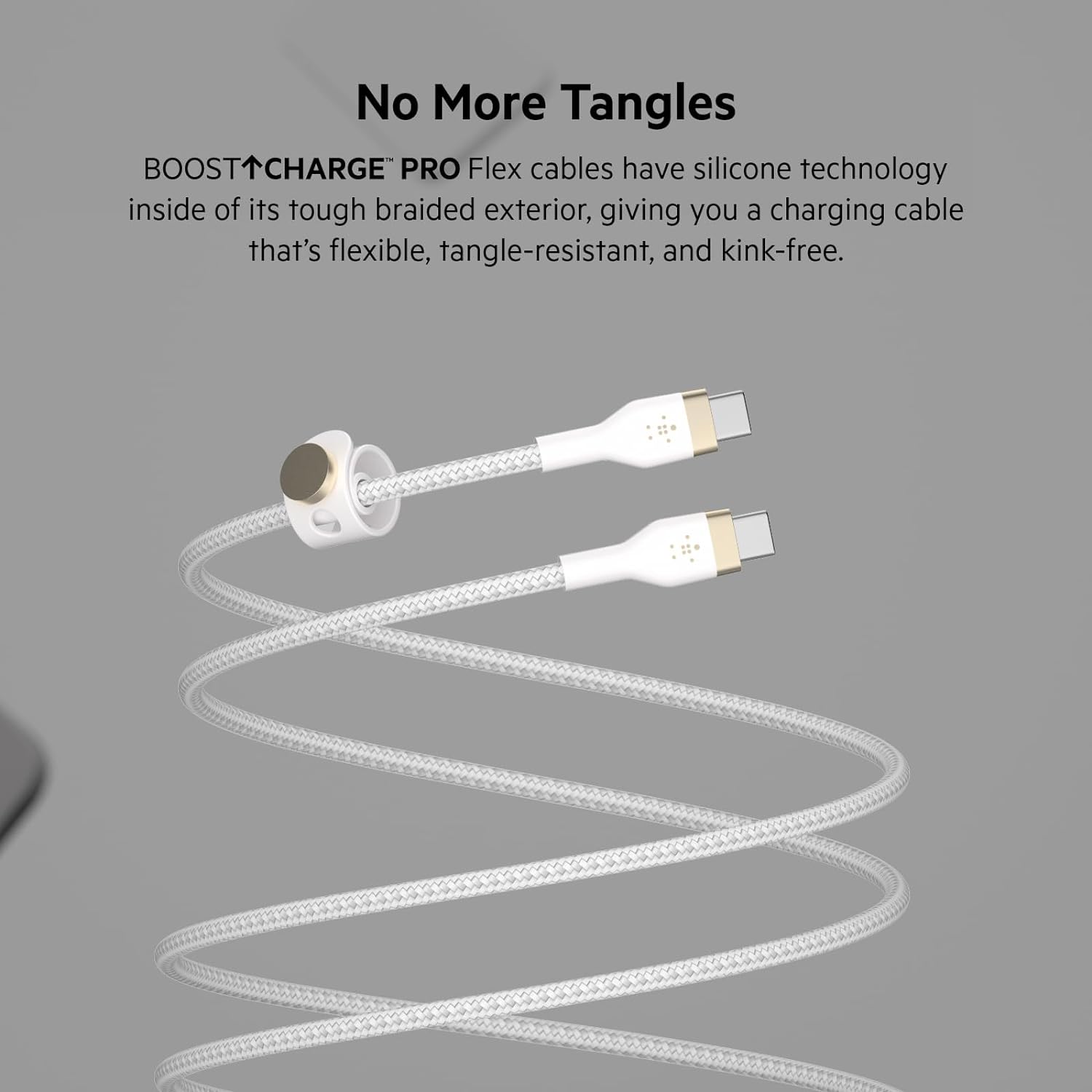 بيلكين - كابل USB-C إلى USB-C سيليكون مضفر 2.0 1م 2 قطع - أسود / أبيض