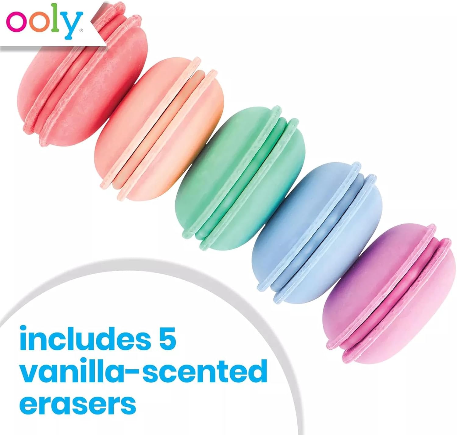 Ooly Le Macaron Patisserie Scented Erasers Set Of 5