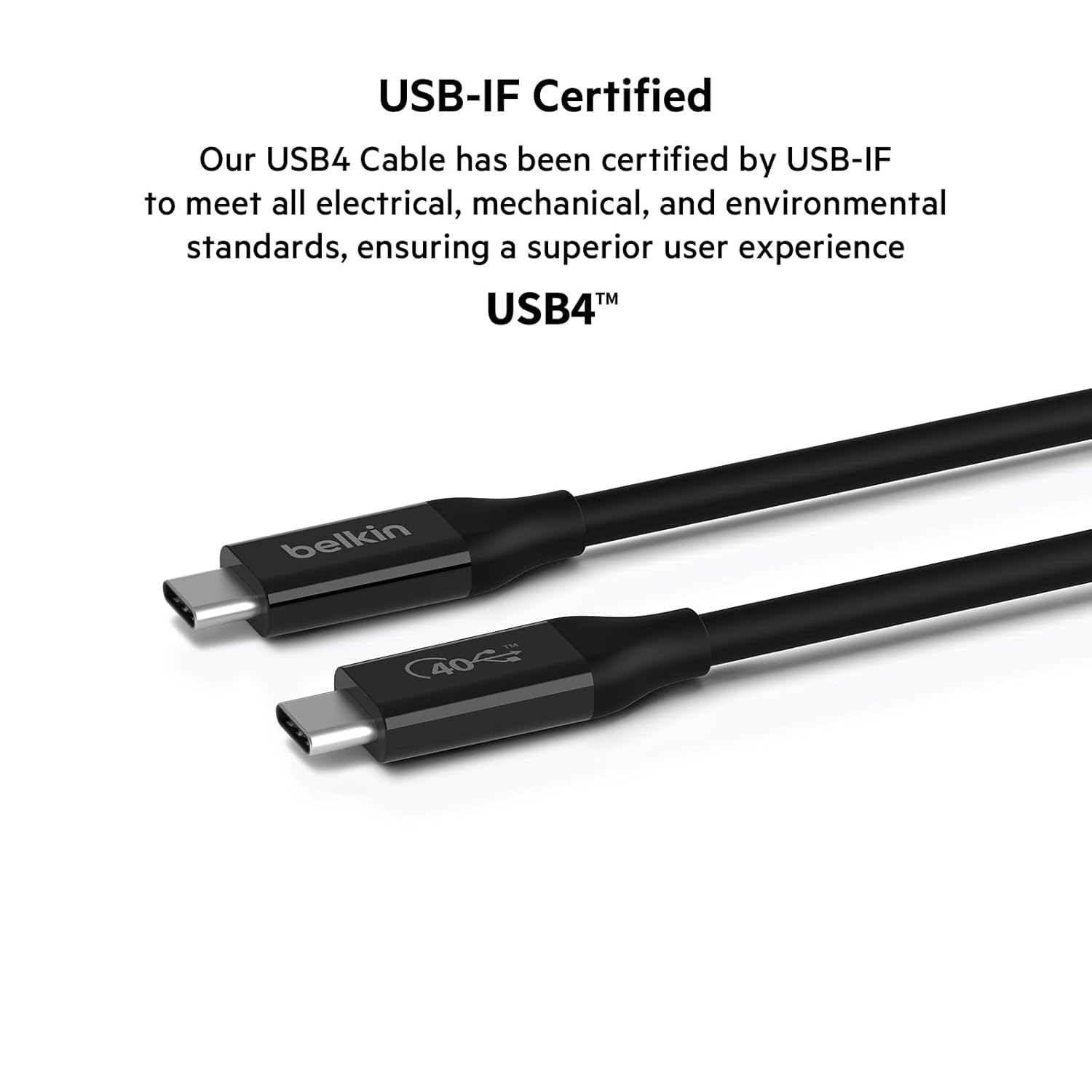 بيلكين - كابل - C إلى C - USB4 - 0.8م - أسود