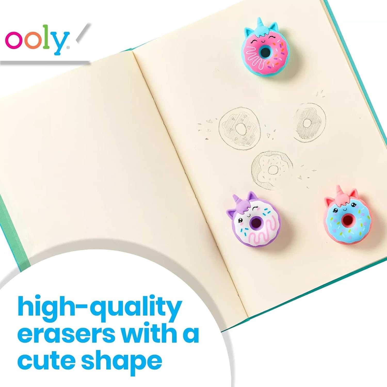 Ooly Magic Bakery Unicorn Donuts Scented Erasers Set Of 3