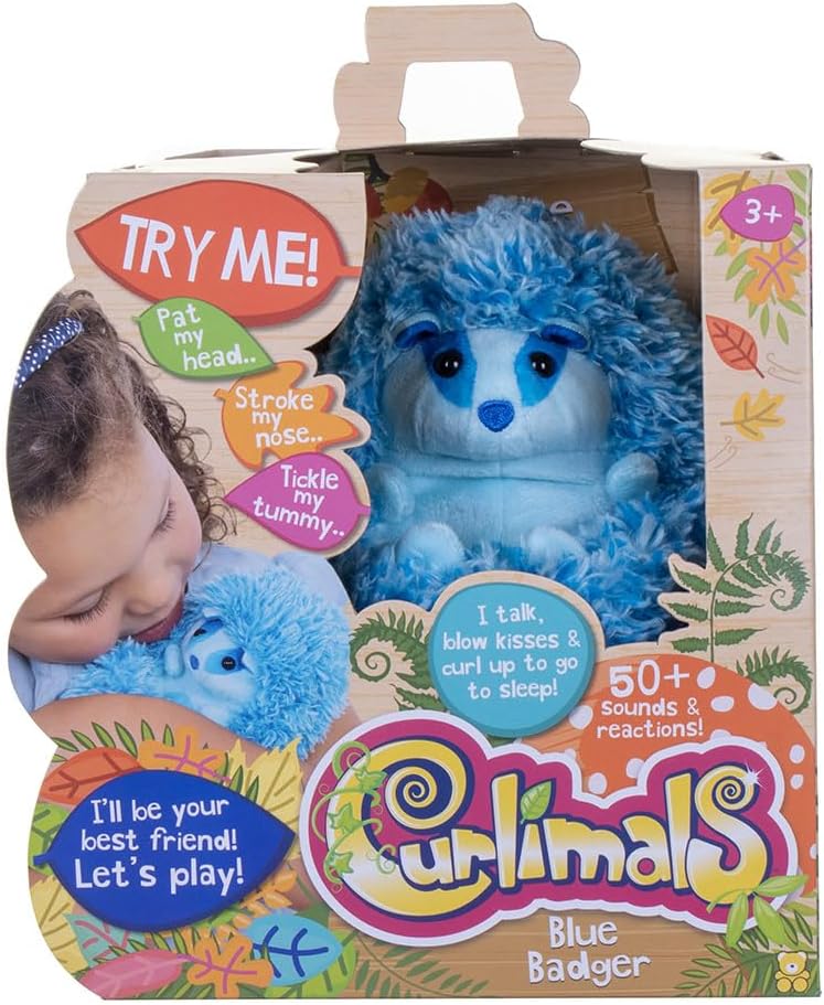 Curlimals- Blue The Badger