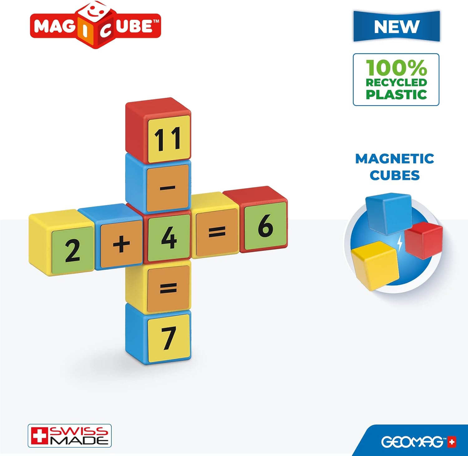 Geomag Magicube Math Building Recycled Clips 61 Pcs