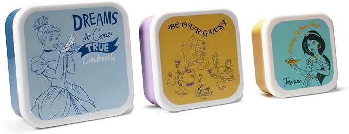 Halfmoon Bay Snack Boxes Set Of 3 Disney Princess Colour Pop