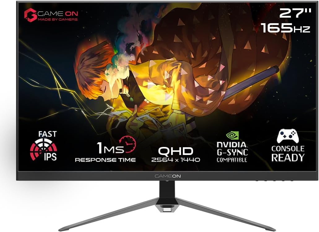 Gameon 27" Qhd, 165Hz, 1Ms 2K Flat Ips Gm - Blk