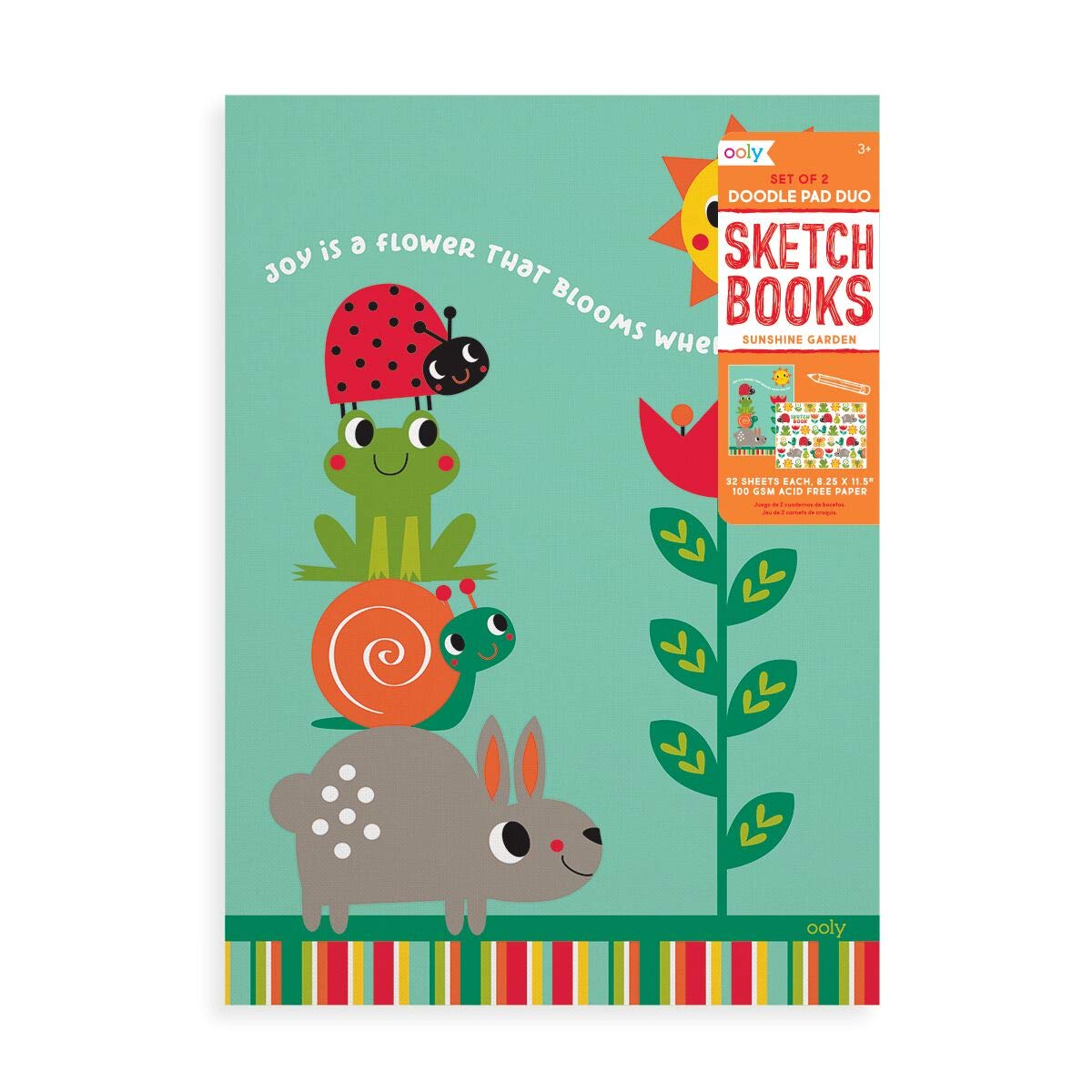 Ooly Doodle Pad Duo Sketchbooks: Sunshine Garden Set Of 2 (8.25" x 11,5")
