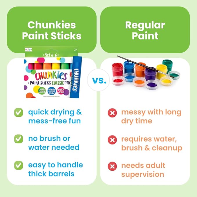 Ooly Chunkies Paint Sticks Original Pack Set Of 12