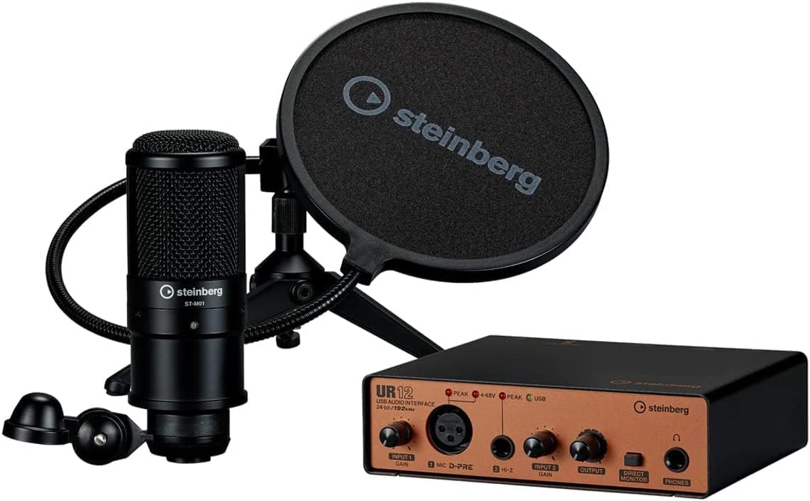 حزمة بدء بودكاست Yamaha Steinberg UR12 - أسود
