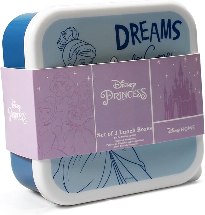 Halfmoon Bay Snack Boxes Set Of 3 Disney Princess Colour Pop