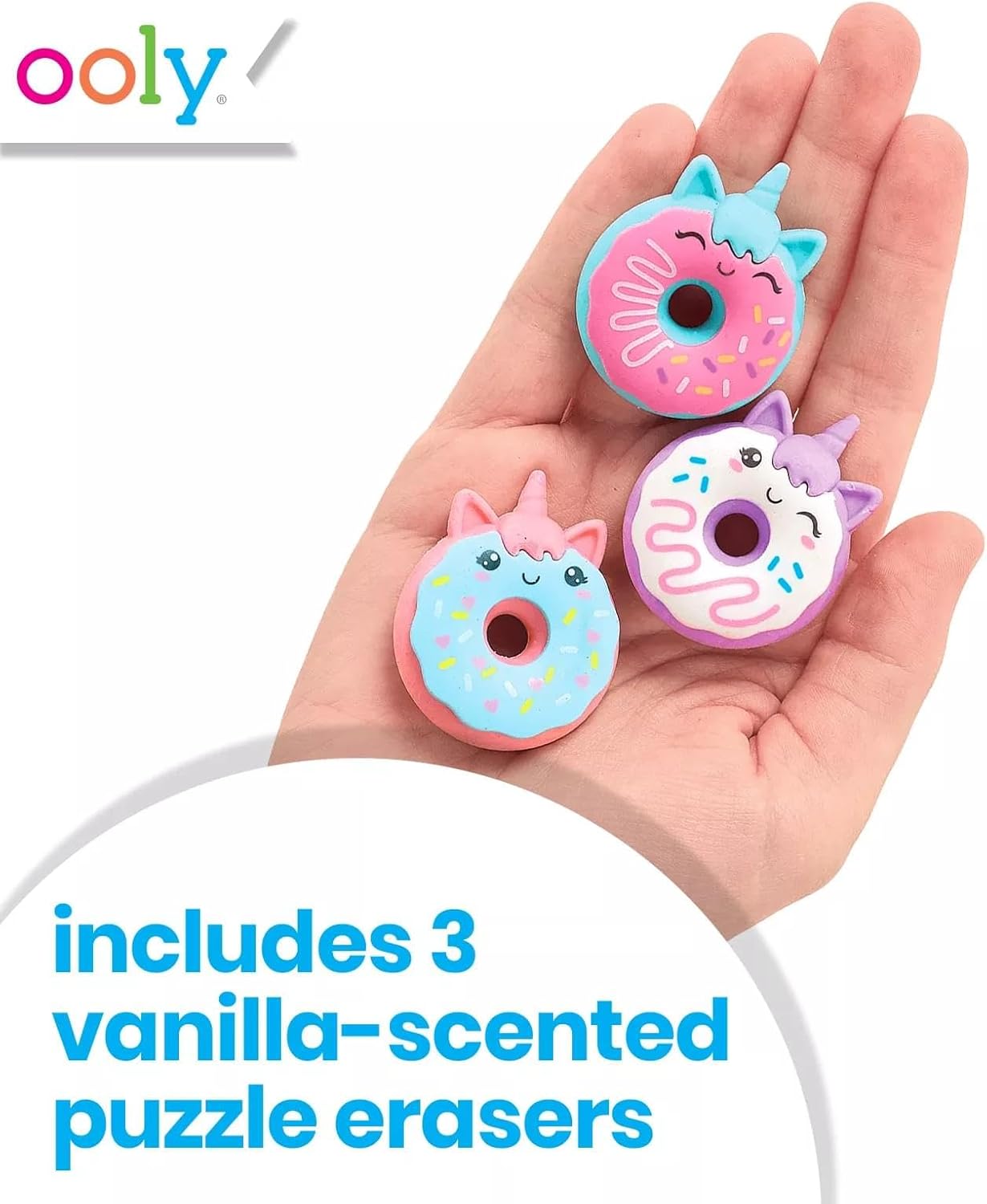 Ooly Magic Bakery Unicorn Donuts Scented Erasers Set Of 3