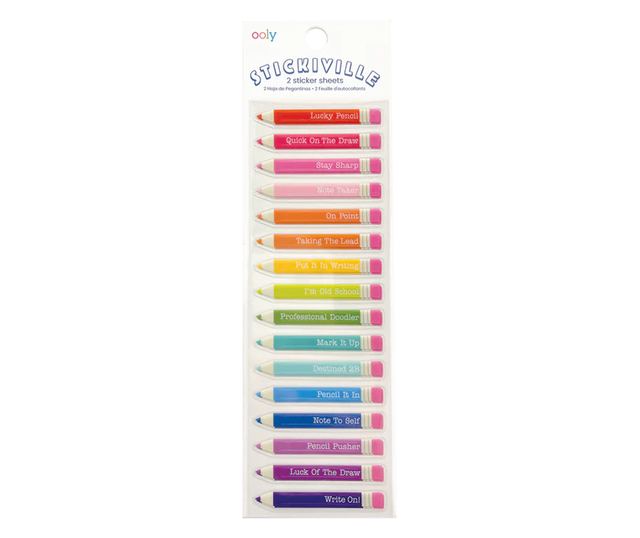 Ooly Stickiville Stickers: Lucky Pencils Skinny 2 Sheets