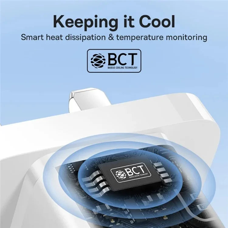 شاحن سريع Baseus GaN5 Mini منفذ واحد 20 واط، أبيض (المملكة المتحدة)