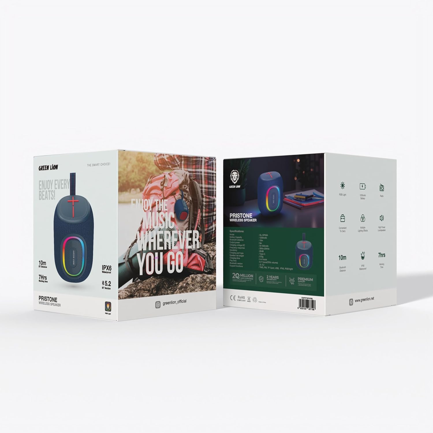 Green Lion Pristone Wireless Speaker BLU
