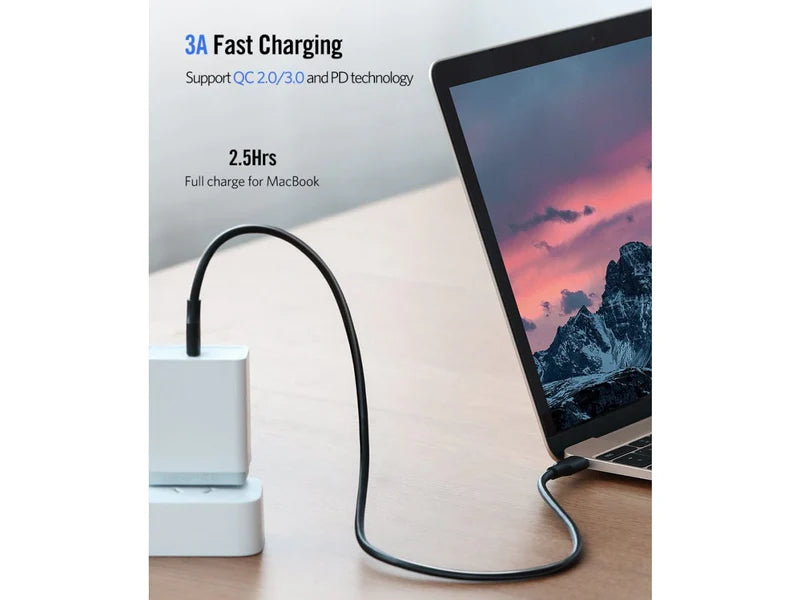 كابل شحن ونقل بيانات UGREEN (USB-C إلى USB-C) بطول 1 متر | أسود