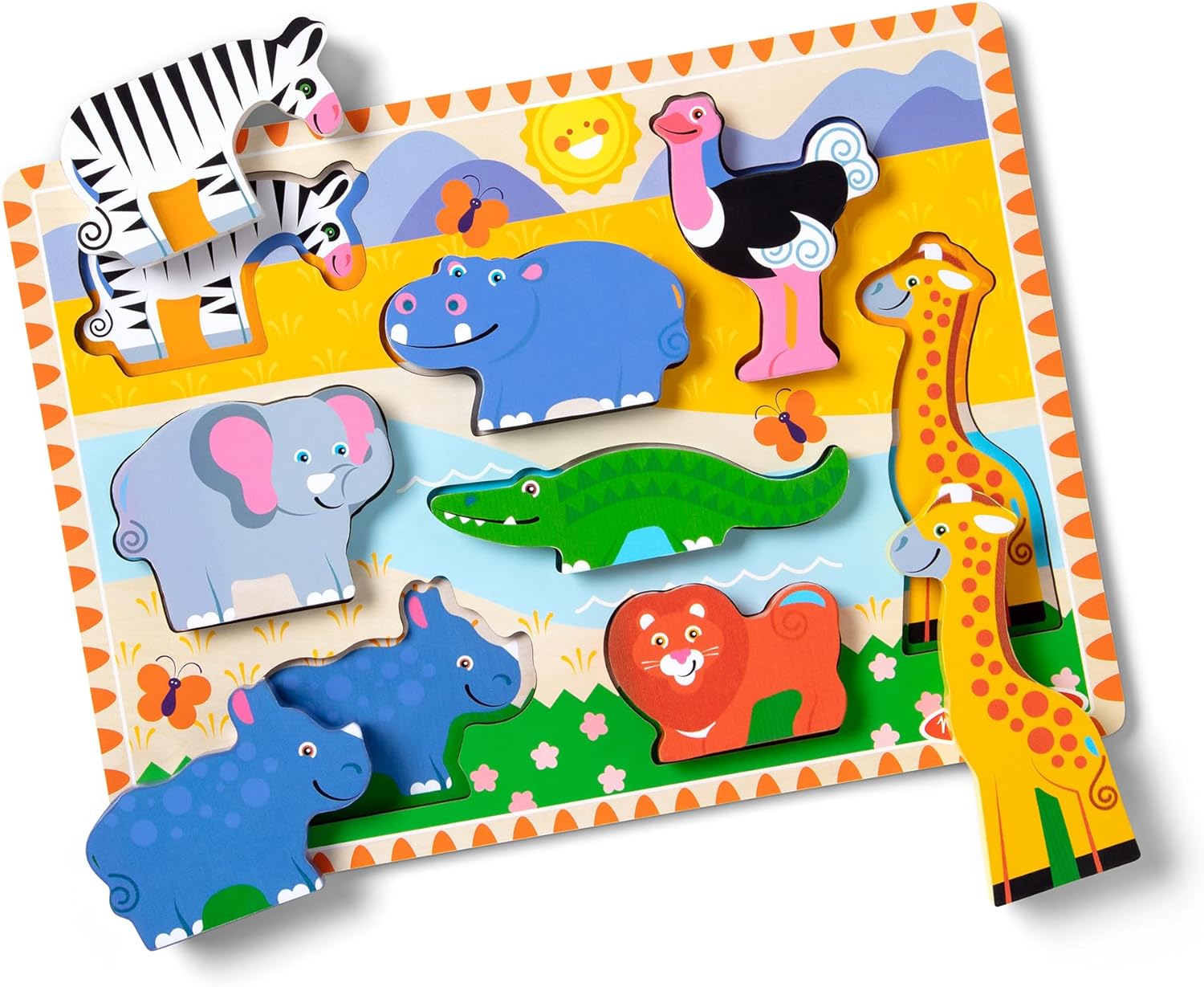 Melissa & Doug Safari Wooden Chunky Puzzle - 8 Pieces