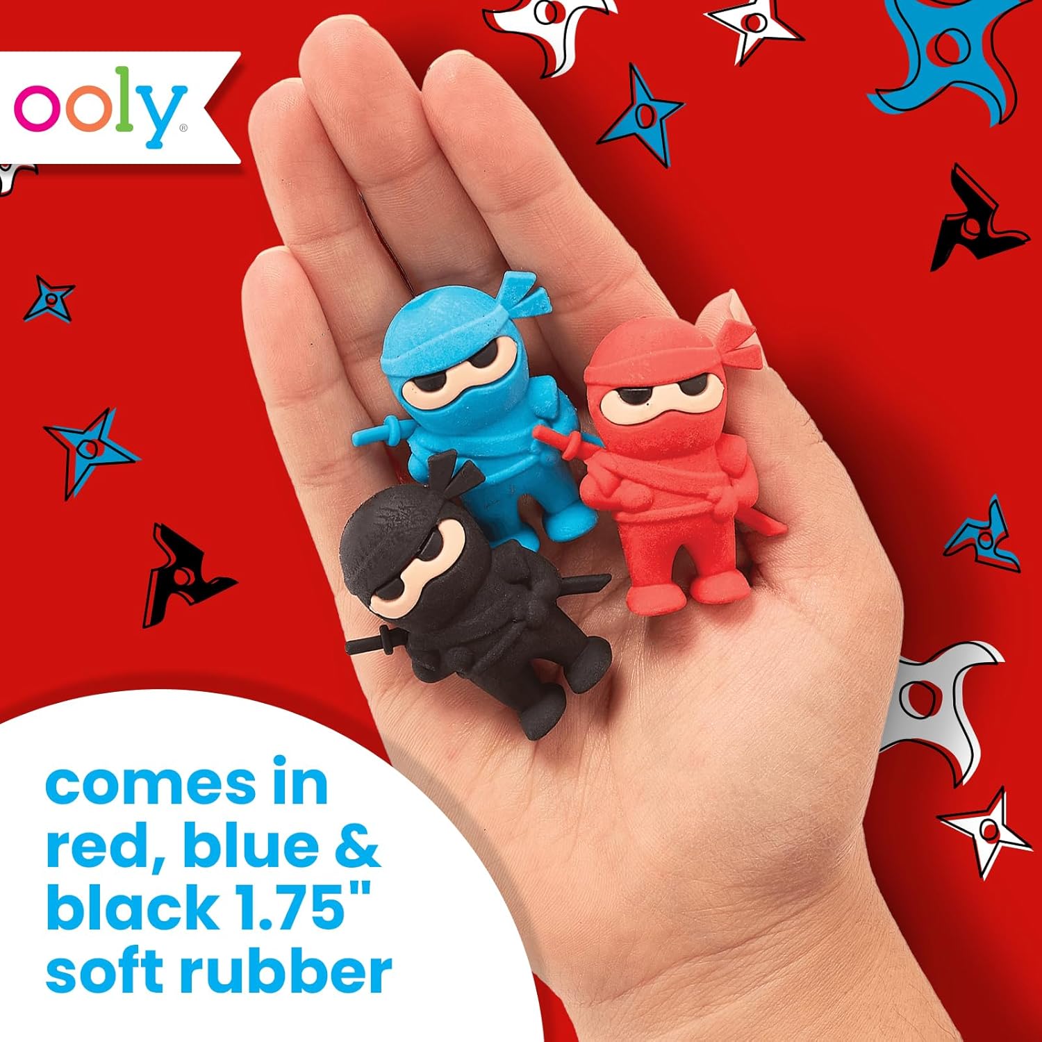 Ooly Ninja Erasers Set Of 3