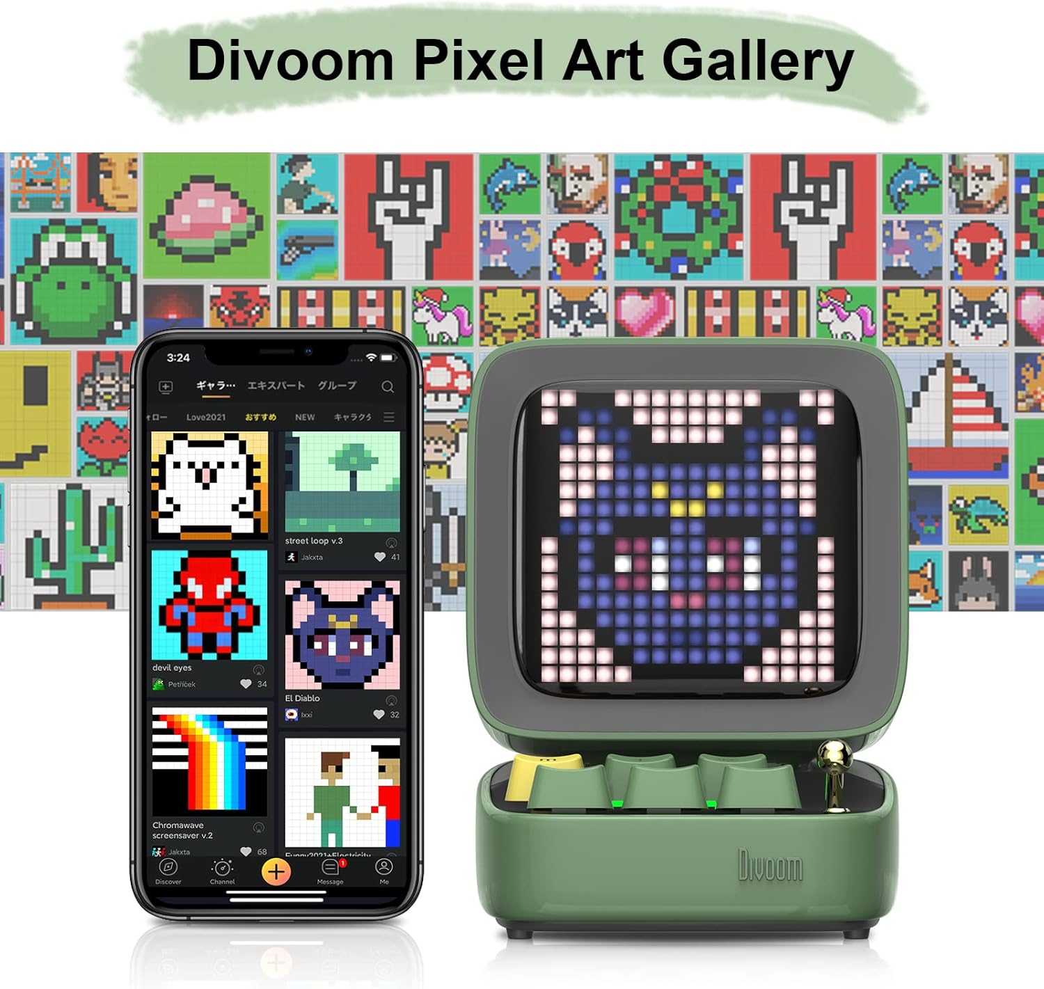 Divoom Ditoo Pro Bluetooth Mini Speaker - Green